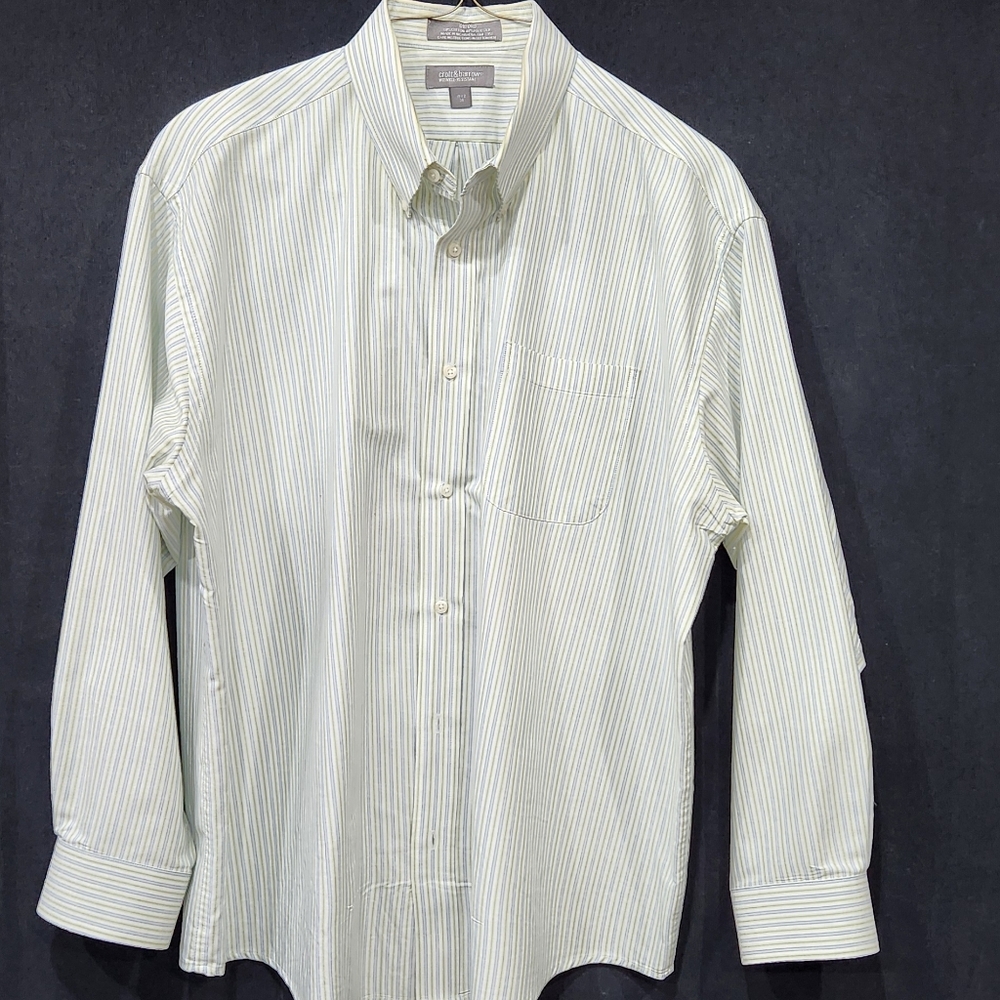 Croft & Barrow Striped Oxford Button Down Shirt 18.5 x 36